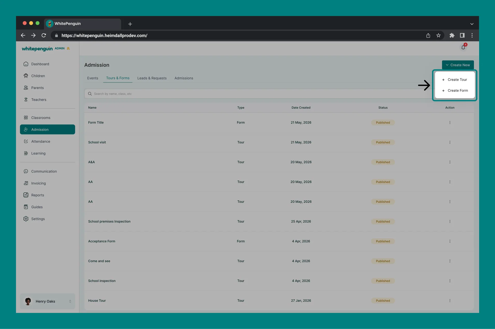 Manage Tours & Forms — How to Access Tours & Forms