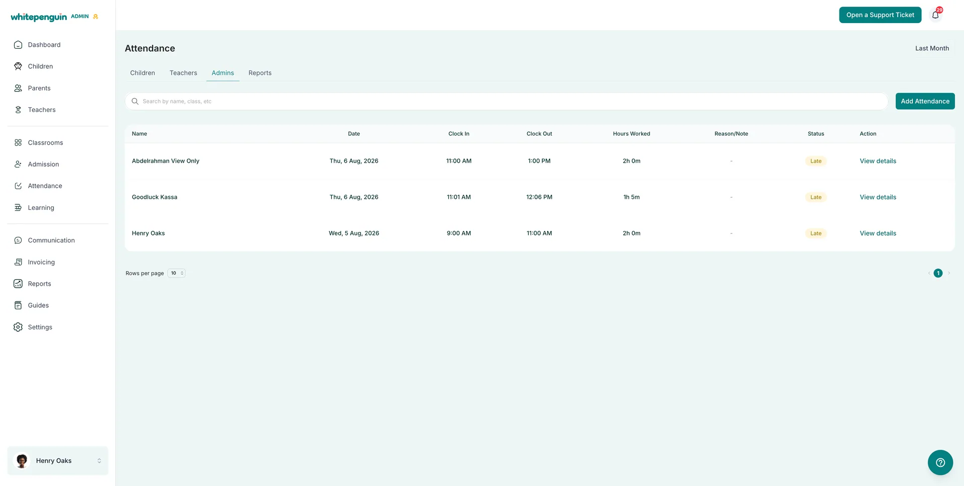 Admin Attendance Sheet โ Overview