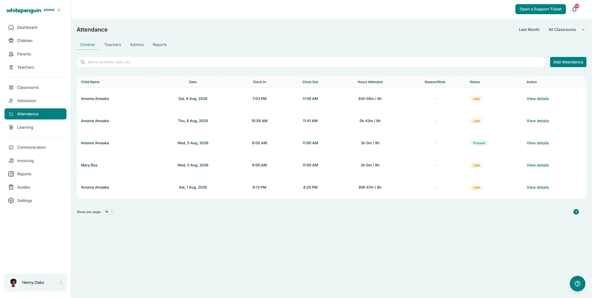 Child Attendance Sheet — Overview