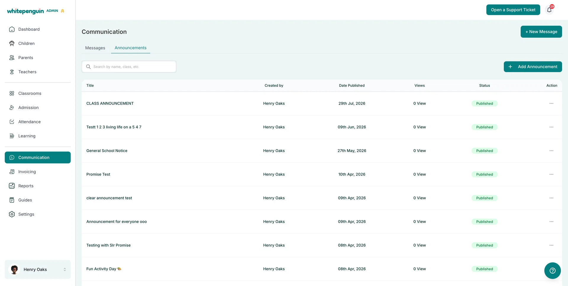 Create Announcements — Overview