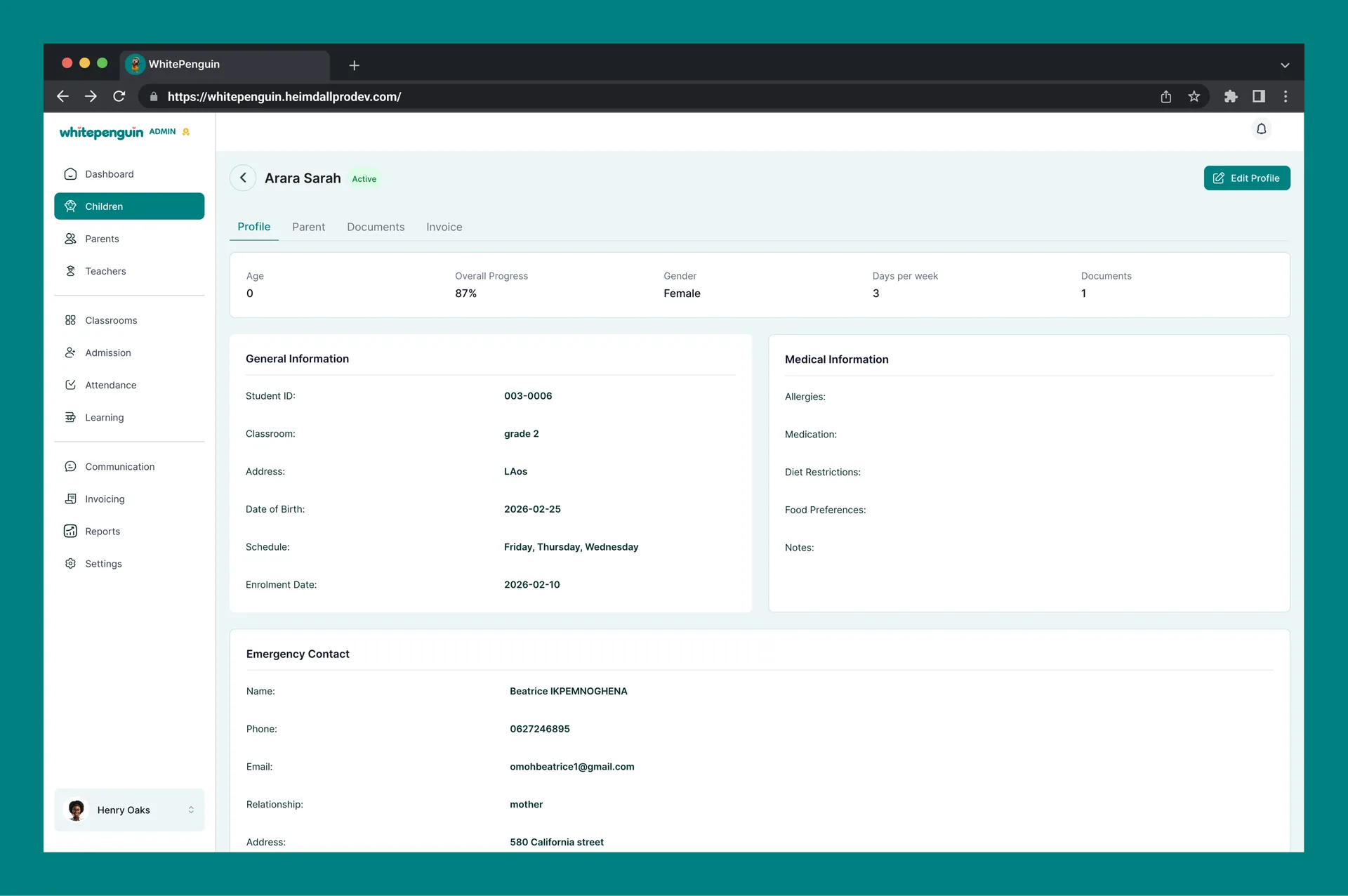 Using Full Search Feature — Search by Child (Student)
