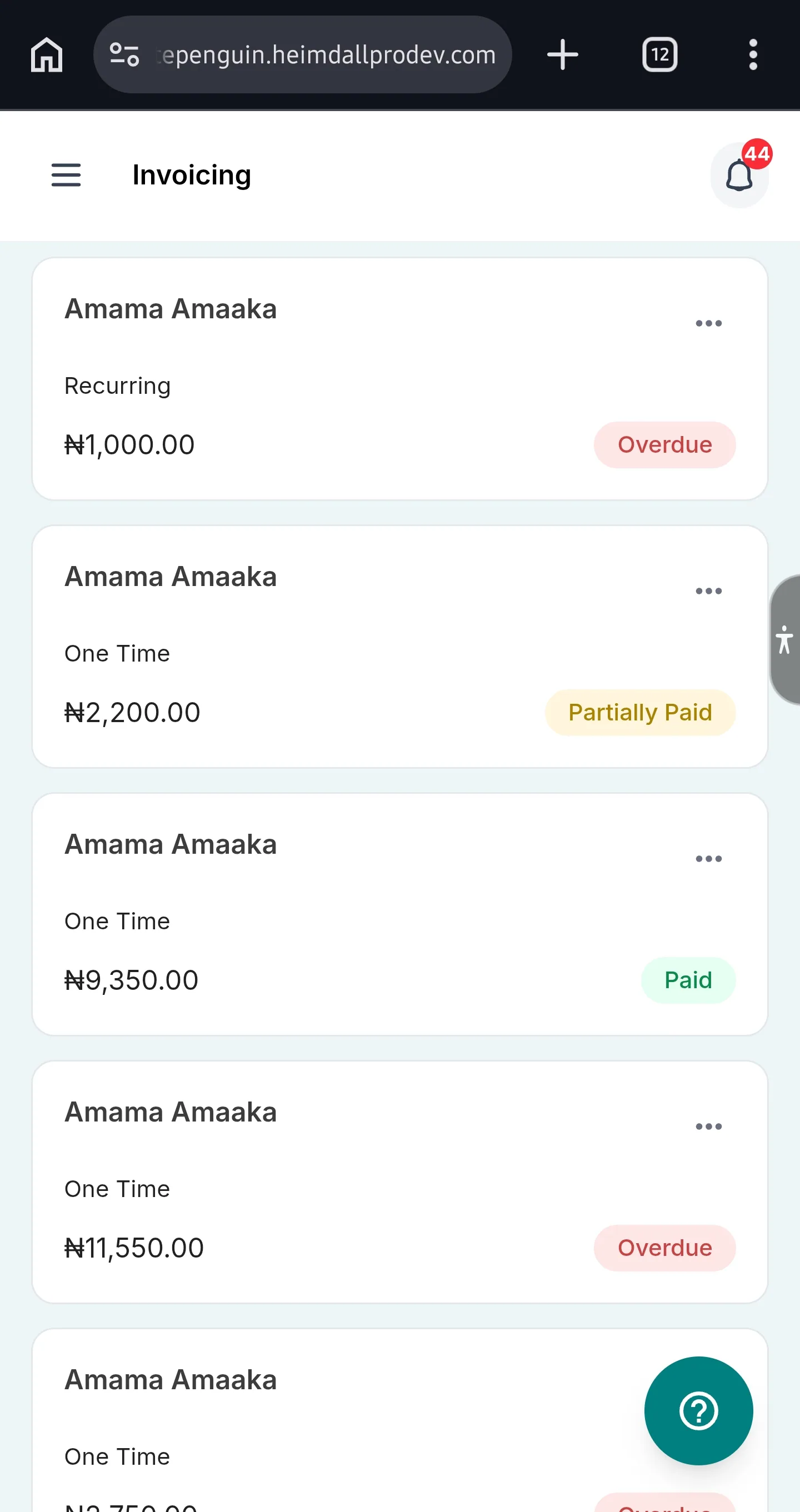 Manage My Invoices — Invoice Statuses