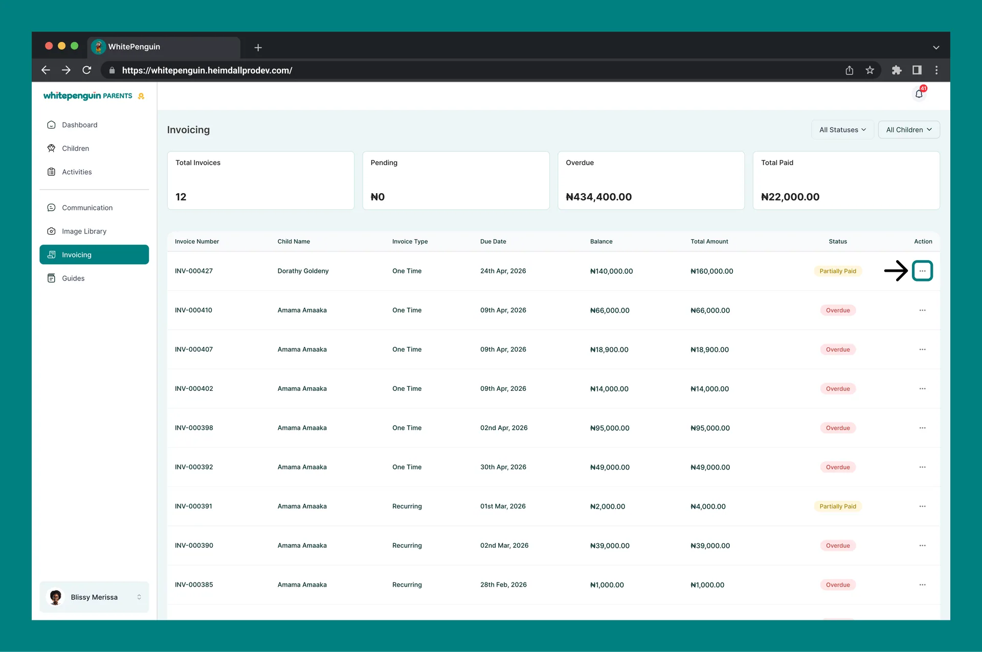 Manage My Invoices — View an Invoice