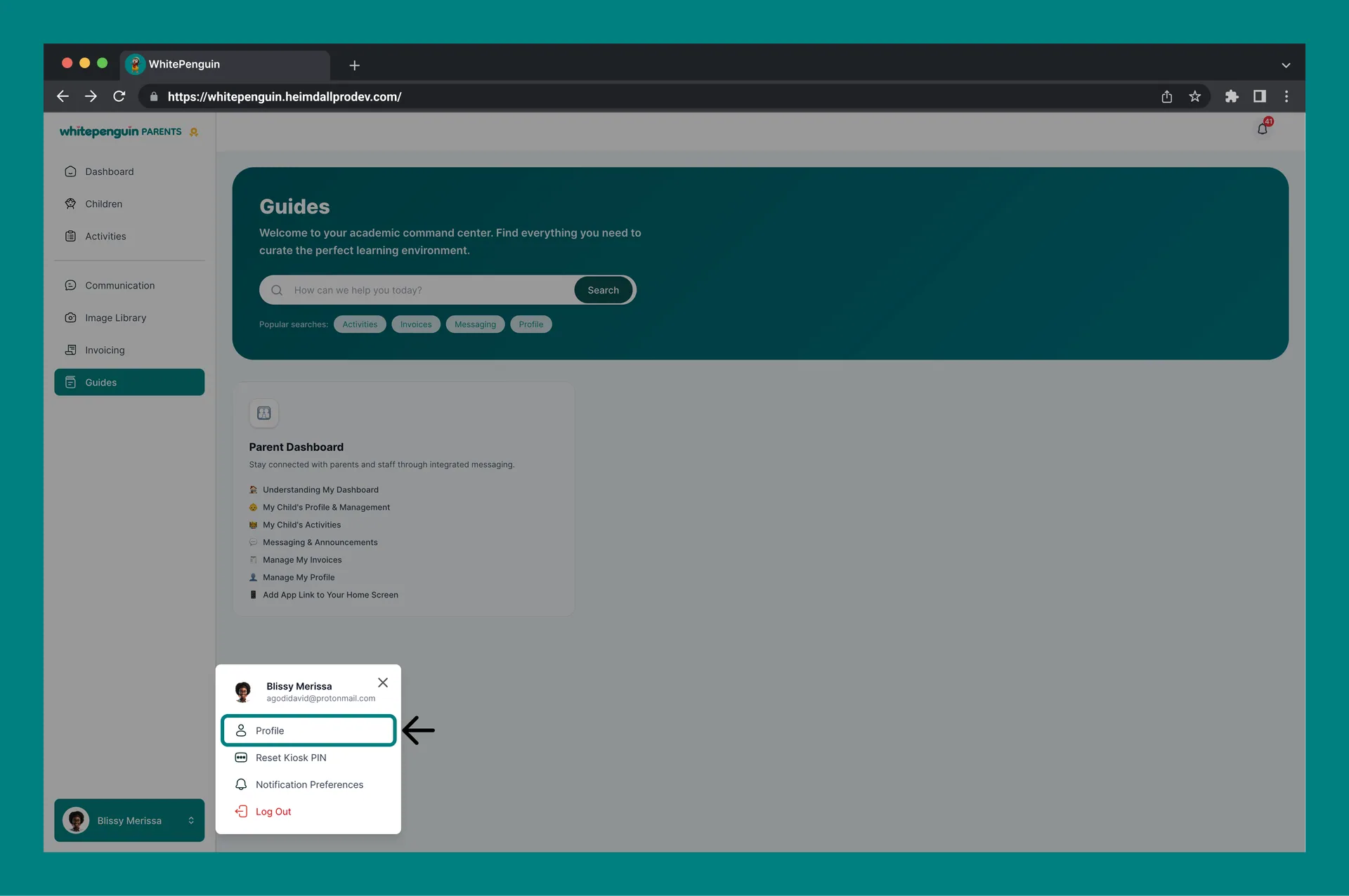 Manage My Profile — How to Access