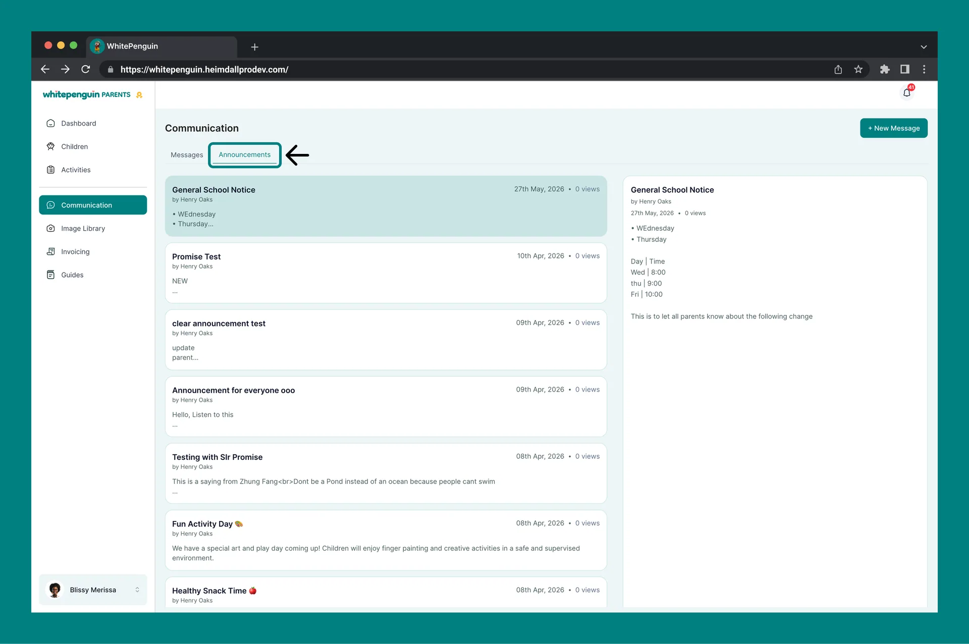 Messaging & Announcements — How to Access