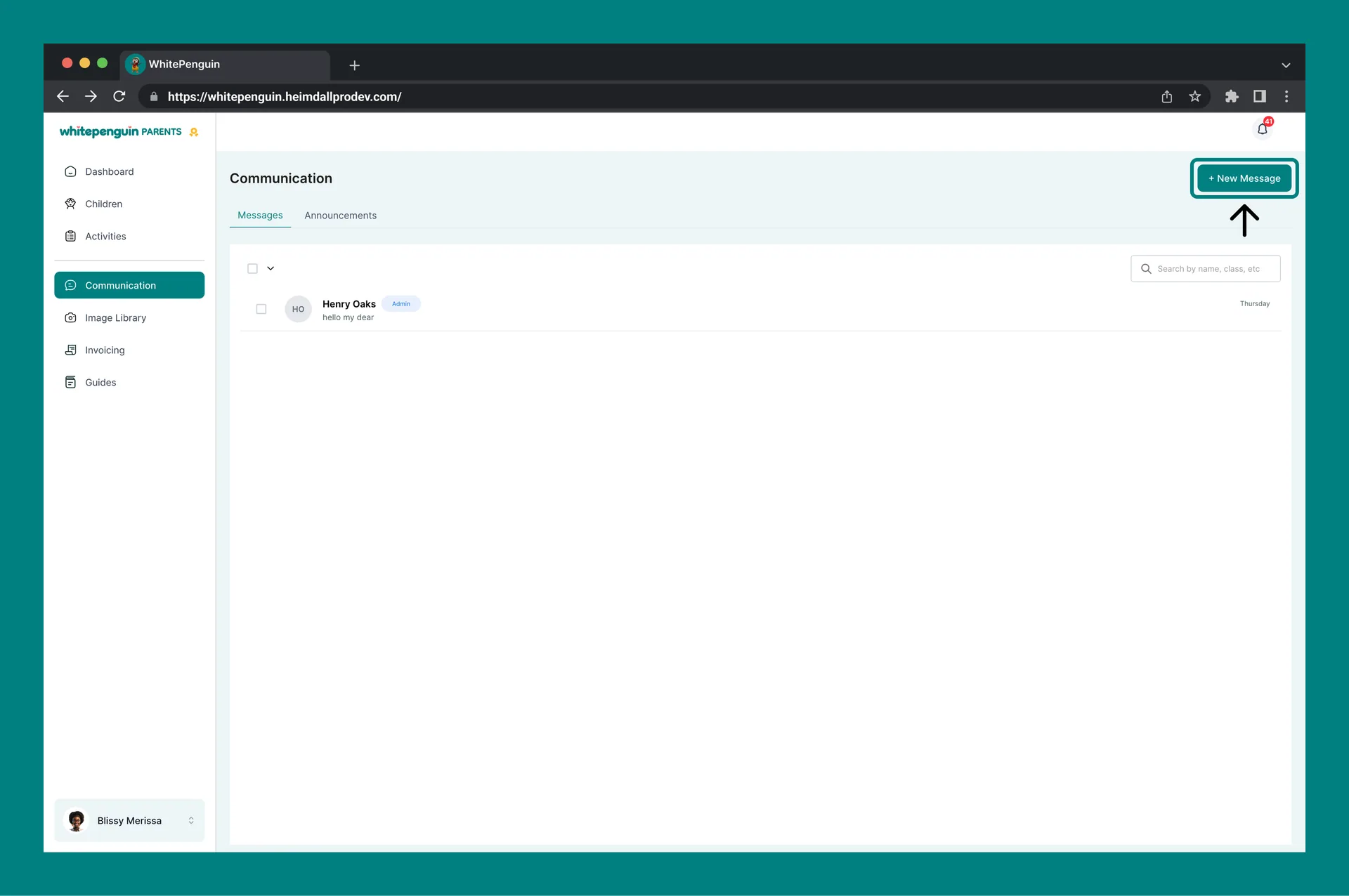 Messaging & Announcements — Sending a New Message