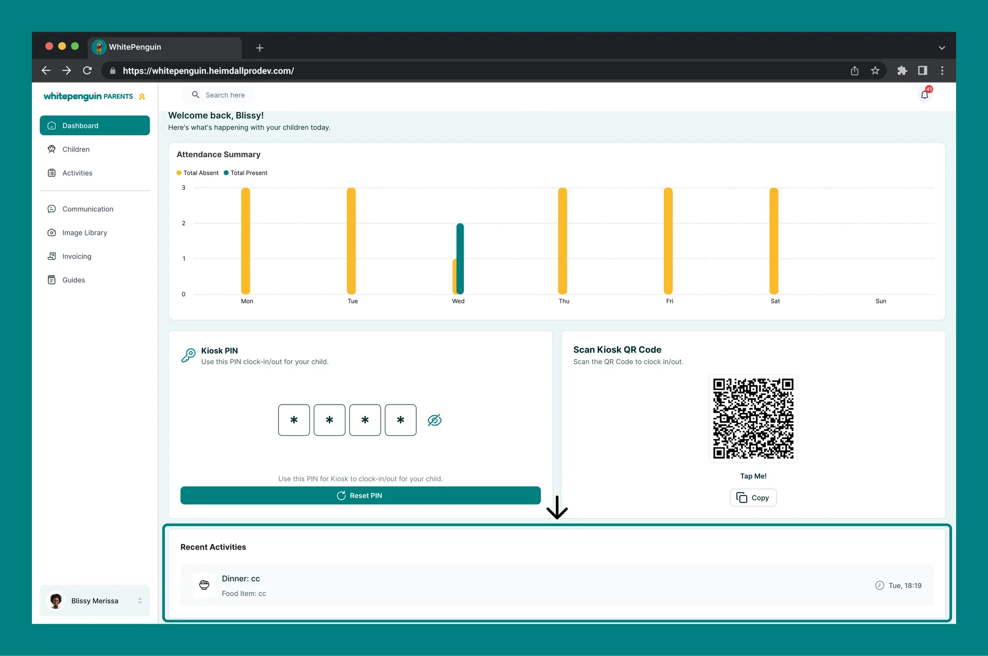 Understanding My Dashboard — 6. Recent Activities