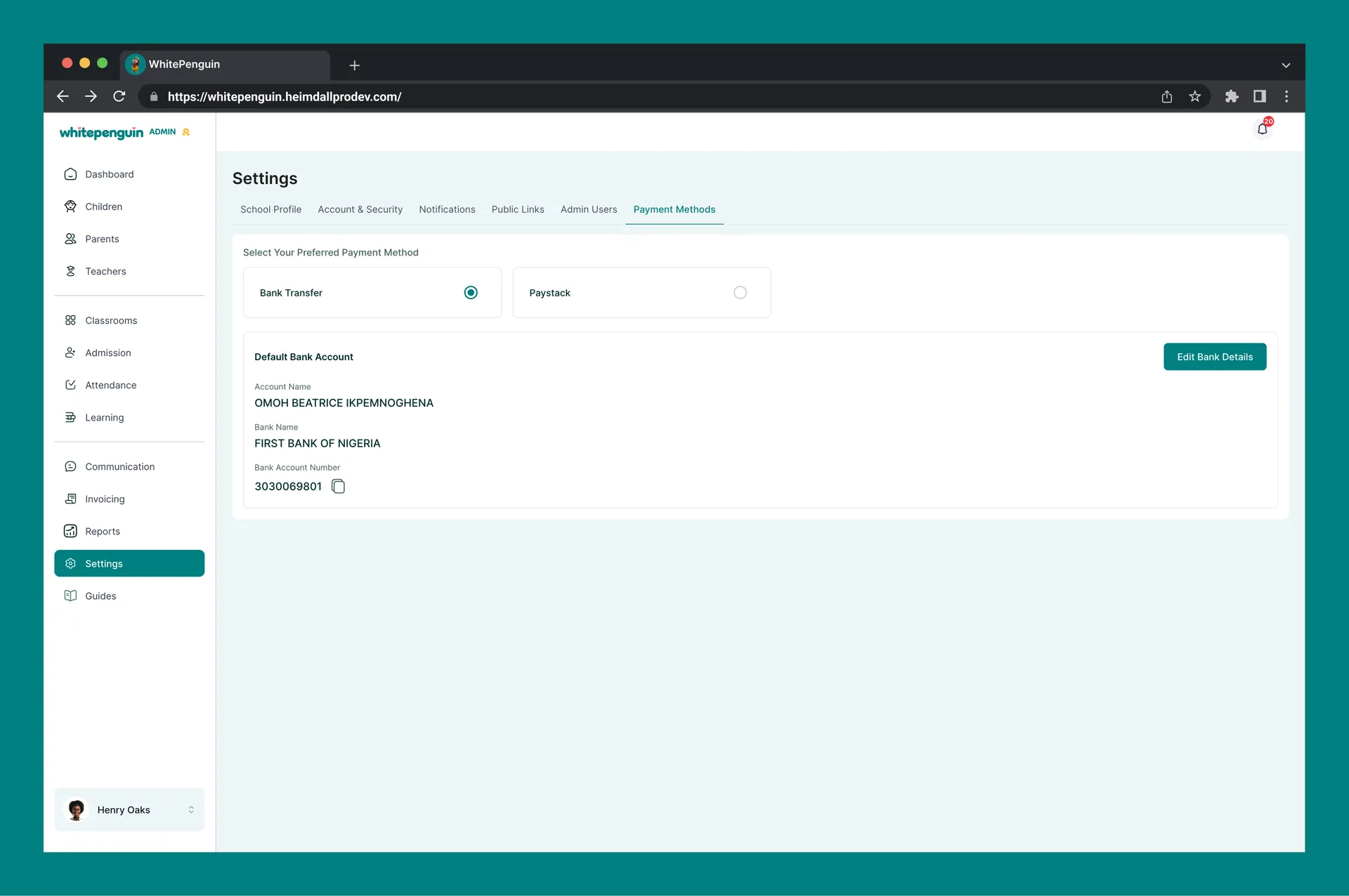 Setup Payment Methods — How to Access