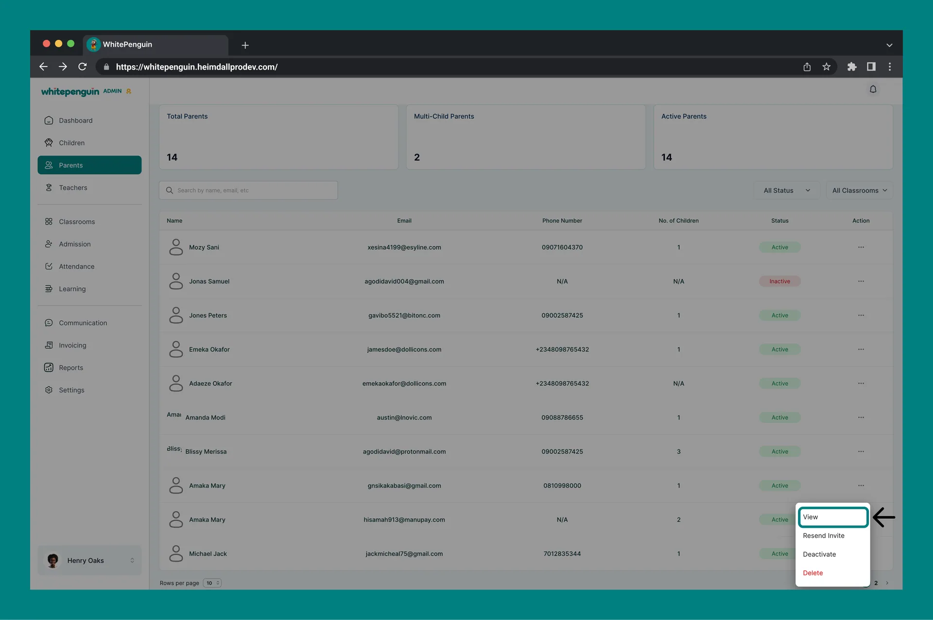 How to Add or Link Parents — Parent Actions